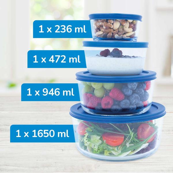 Livington Frische-Behälter-Set aus Glas 