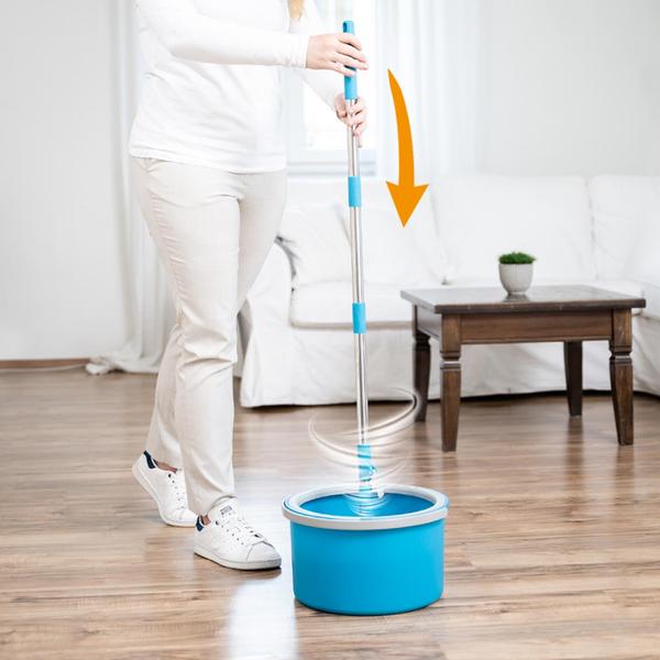 Livington Clean Water Spin Mop Frischwasser-Wischsystem inkl. Reiniger & Pads GRATIS